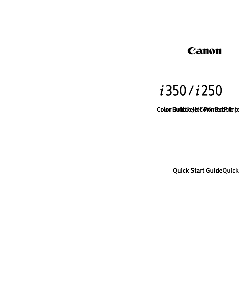 Page n°1 - Manuel utilisateur Canon Bubble Jet i350