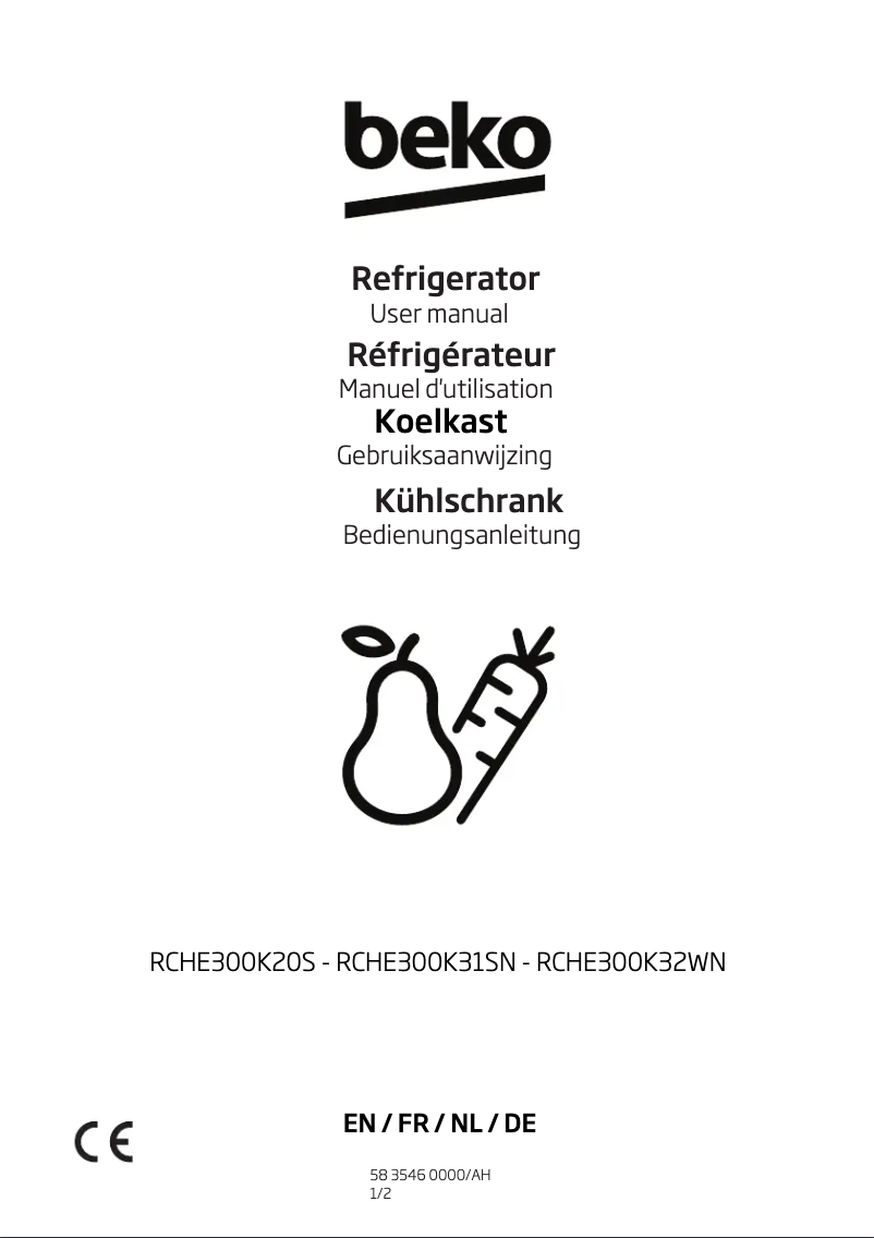 Page 1 de la notice Manuel utilisateur Beko RCHE300K32WN