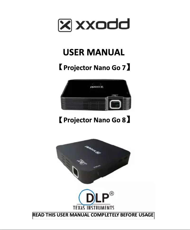 Page n°1 - Manuel utilisateur XXODD Nano Go 8