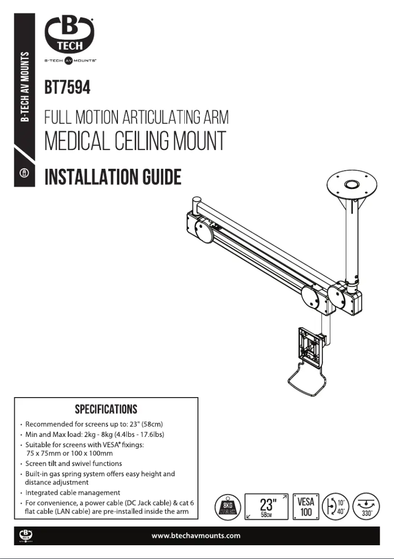 Page 1 de la notice Manuel utilisateur B-Tech BT7594