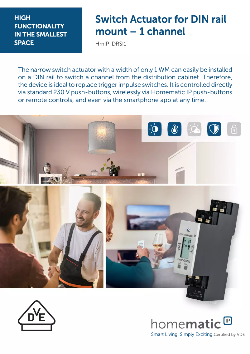 Page n°1 - Fiche technique Homematic IP HmIP-DRSI1
