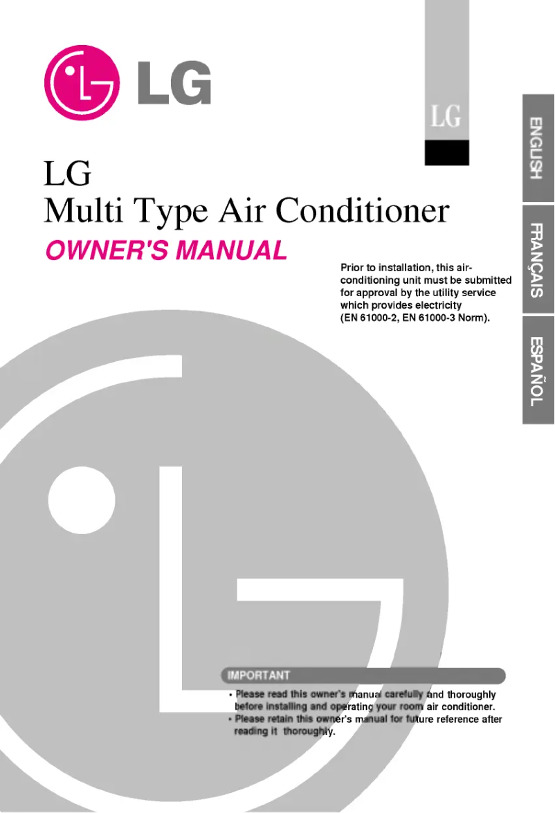 Page n°1 - Manuel utilisateur LG LMN090CE