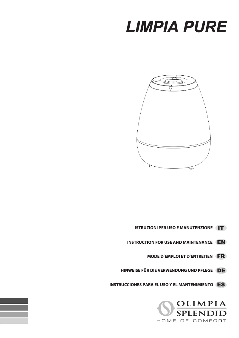 Página 1 del manual Manual de usuario Olimpia Splendid Limpia Pure