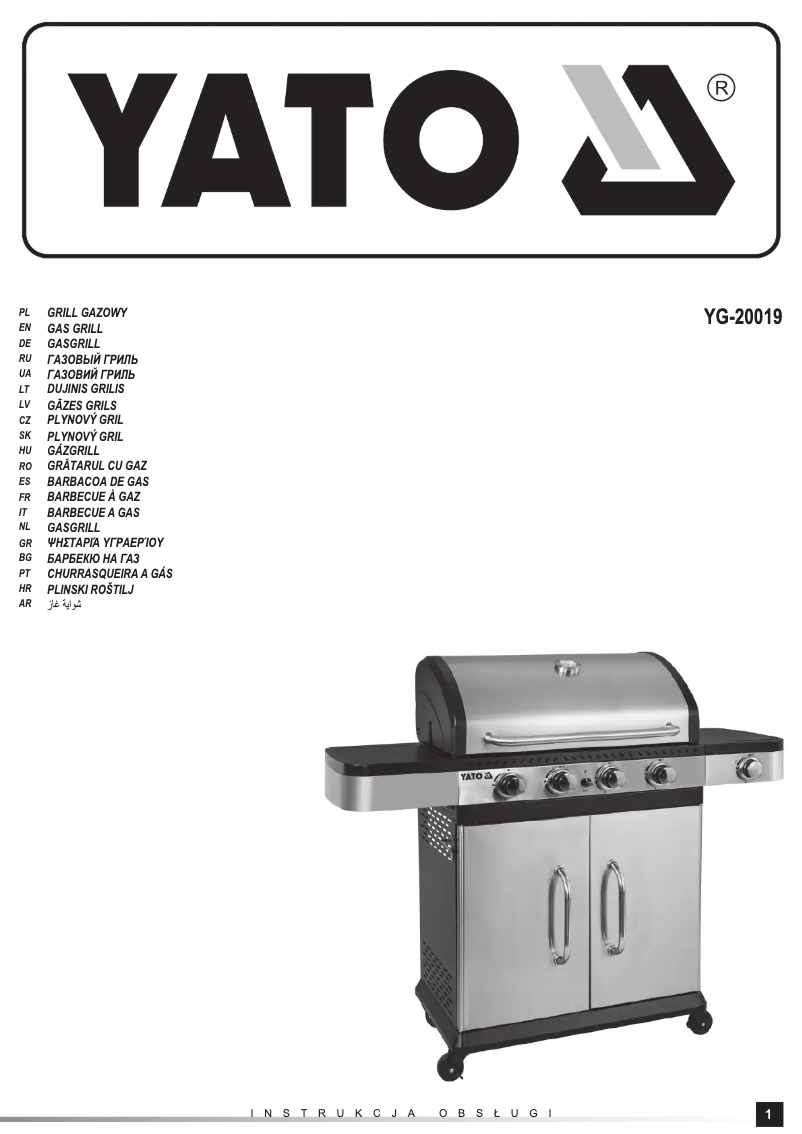 Page 1 de la notice Manuel utilisateur Yato YG-20019