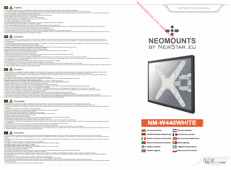 Image de la première page du manuel de l'appareil NM-W440