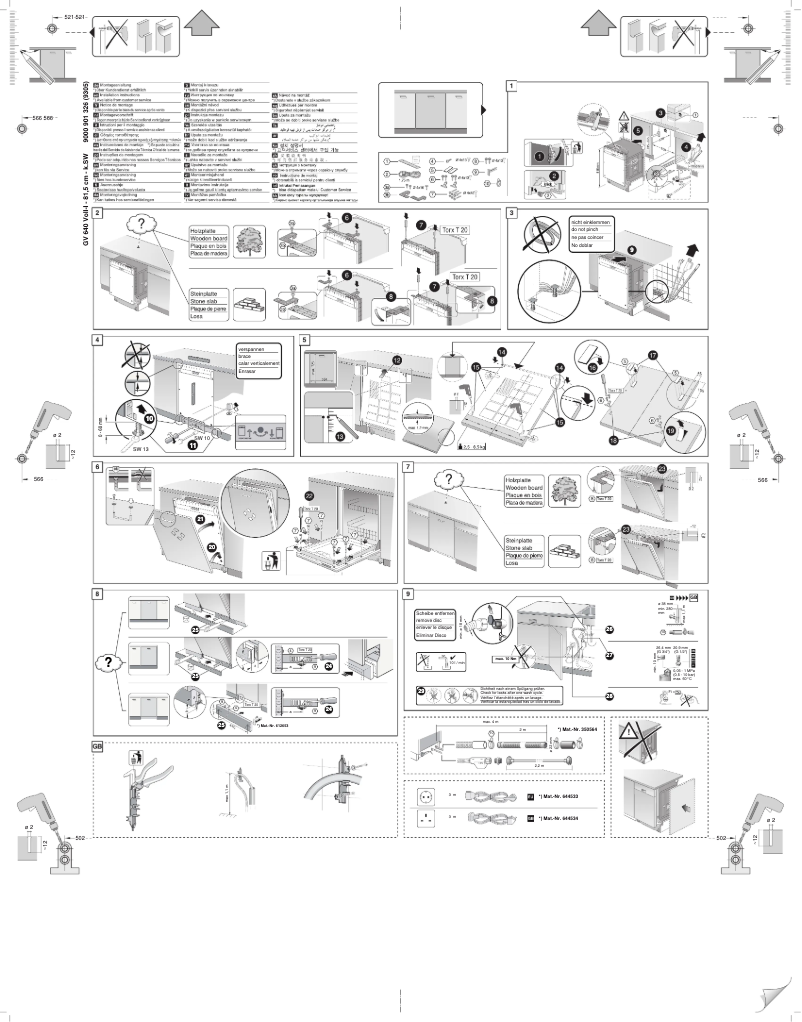 Page n°1 - Instructions / montage Bosch SMV46AX02E