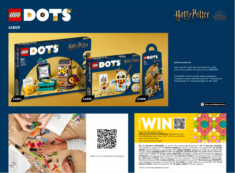 Page 1 de la notice Manuel utilisateur Lego DOTS 41809