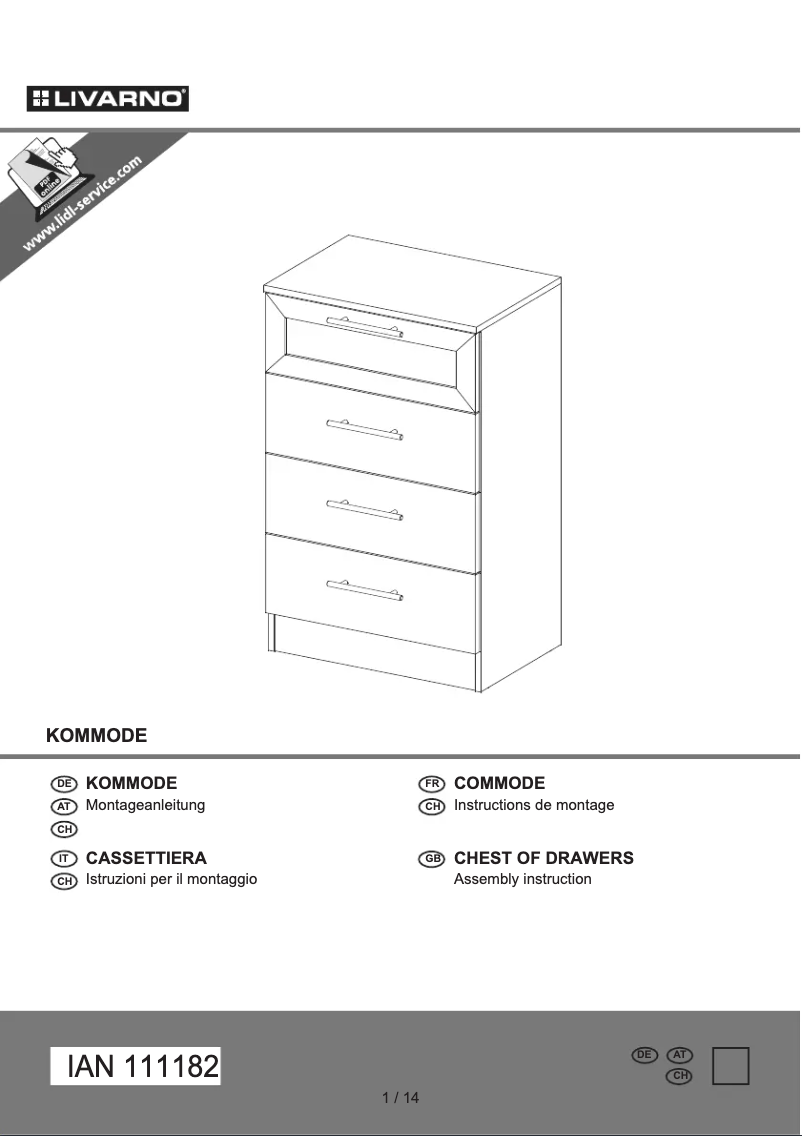 Page 1 de la notice Manuel utilisateur Livarno Lux IAN 111171
