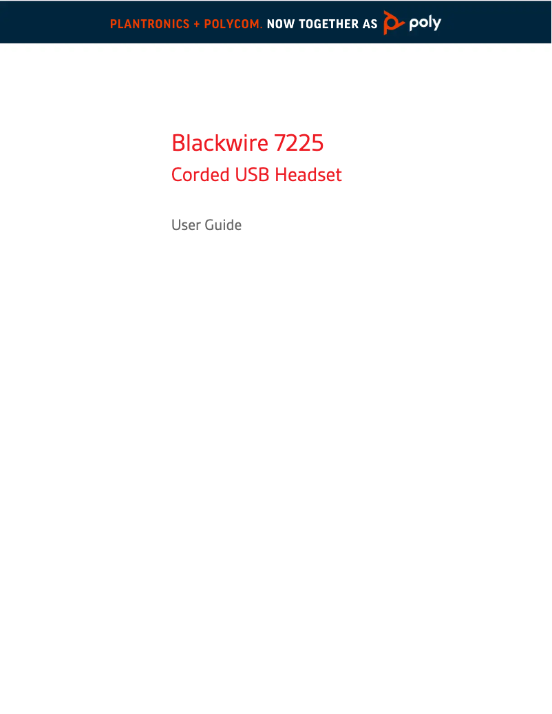 Image de la première page du manuel de l'appareil Blackwire 7225