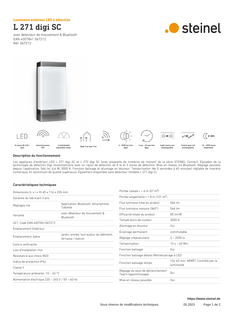 Image de la première page du manuel de l'appareil L 271 Digi SC