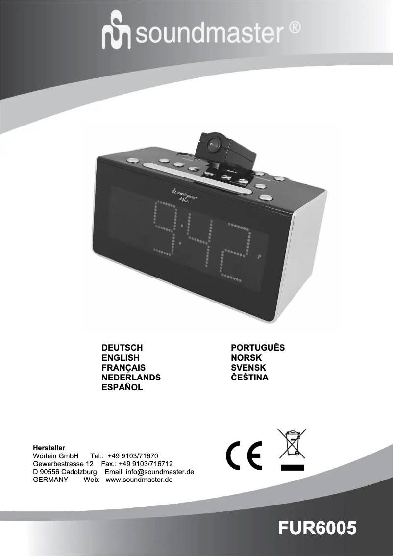 Page 1 de la notice Manuel utilisateur Soundmaster FUR6005