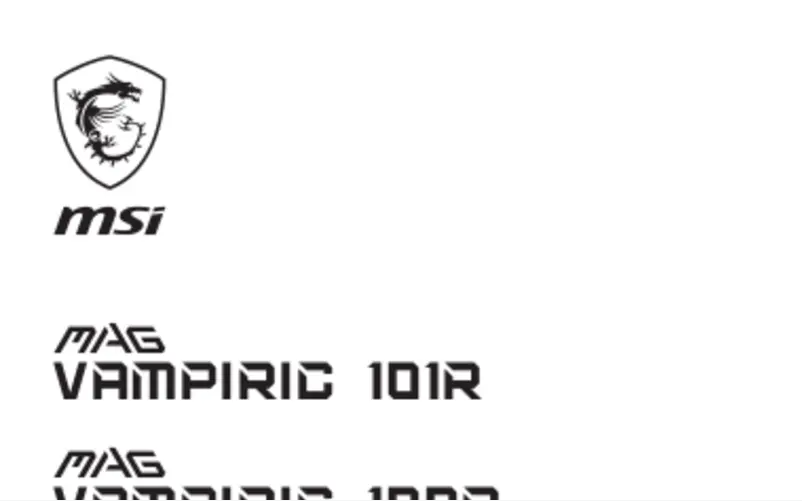 Page 1 of the manual User Manual MSI MAG VAMPIRIC 100R