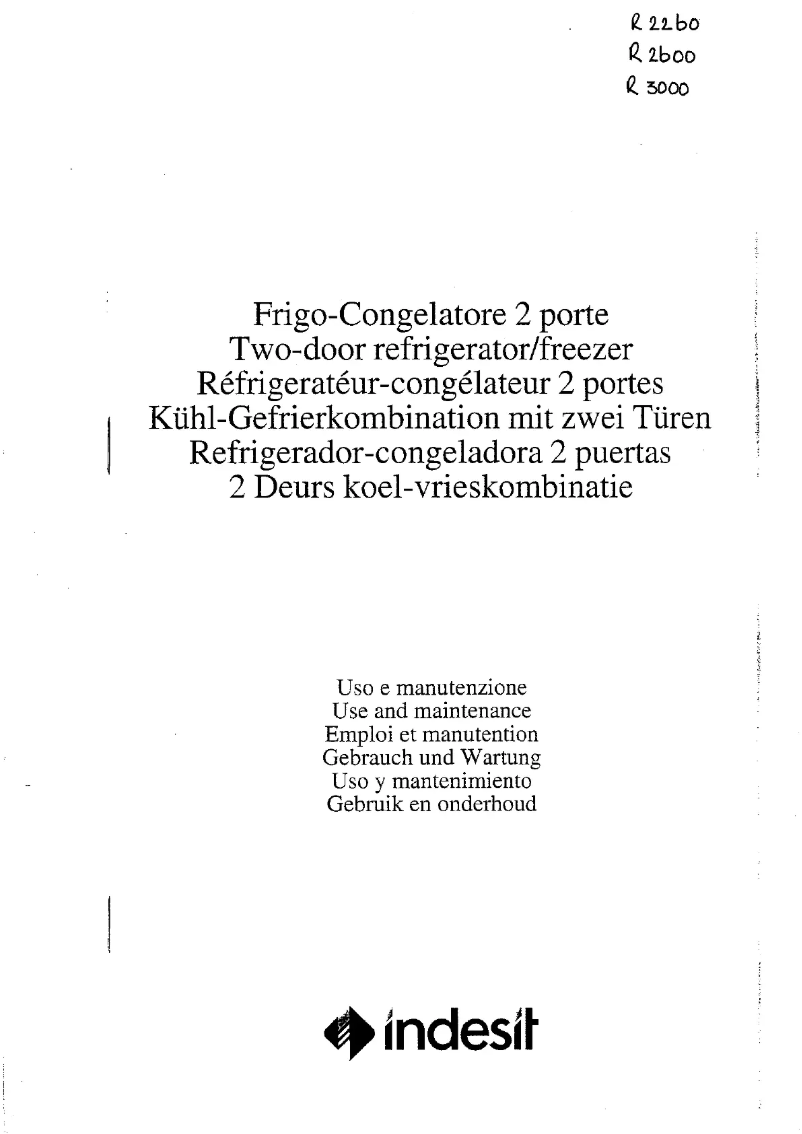 Page n°1 - Manuel utilisateur Indesit R 3000