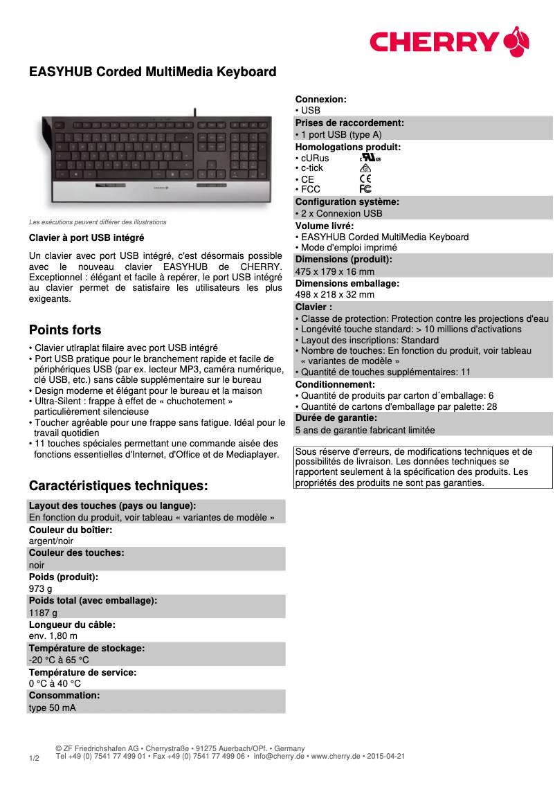 Image de la première page du manuel de l'appareil EASYHUB