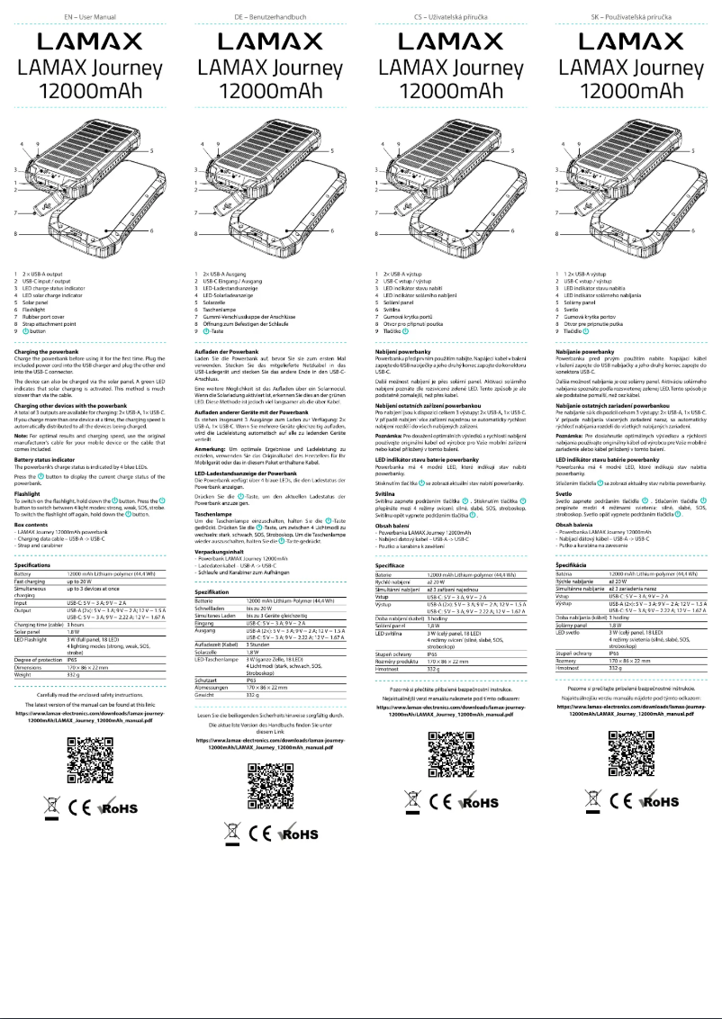Image de la première page du manuel de l'appareil Journey 12000mAh