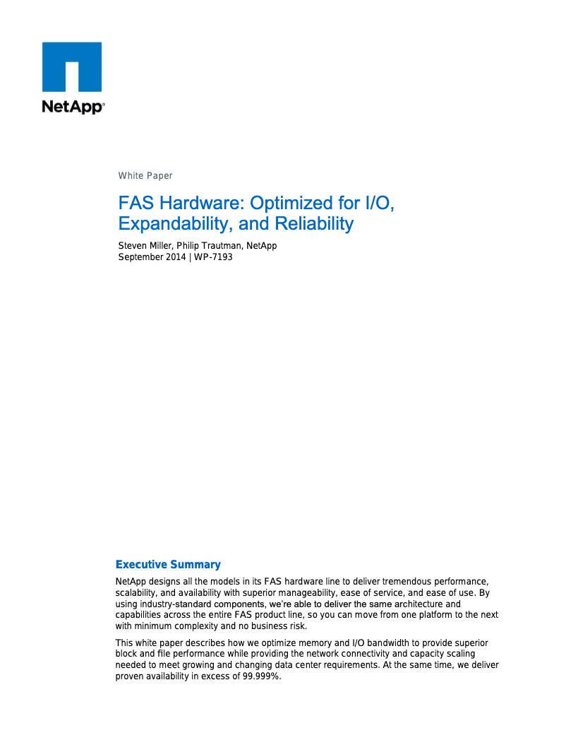 Page n°1 - Manuel utilisateur NetApp FAS2220