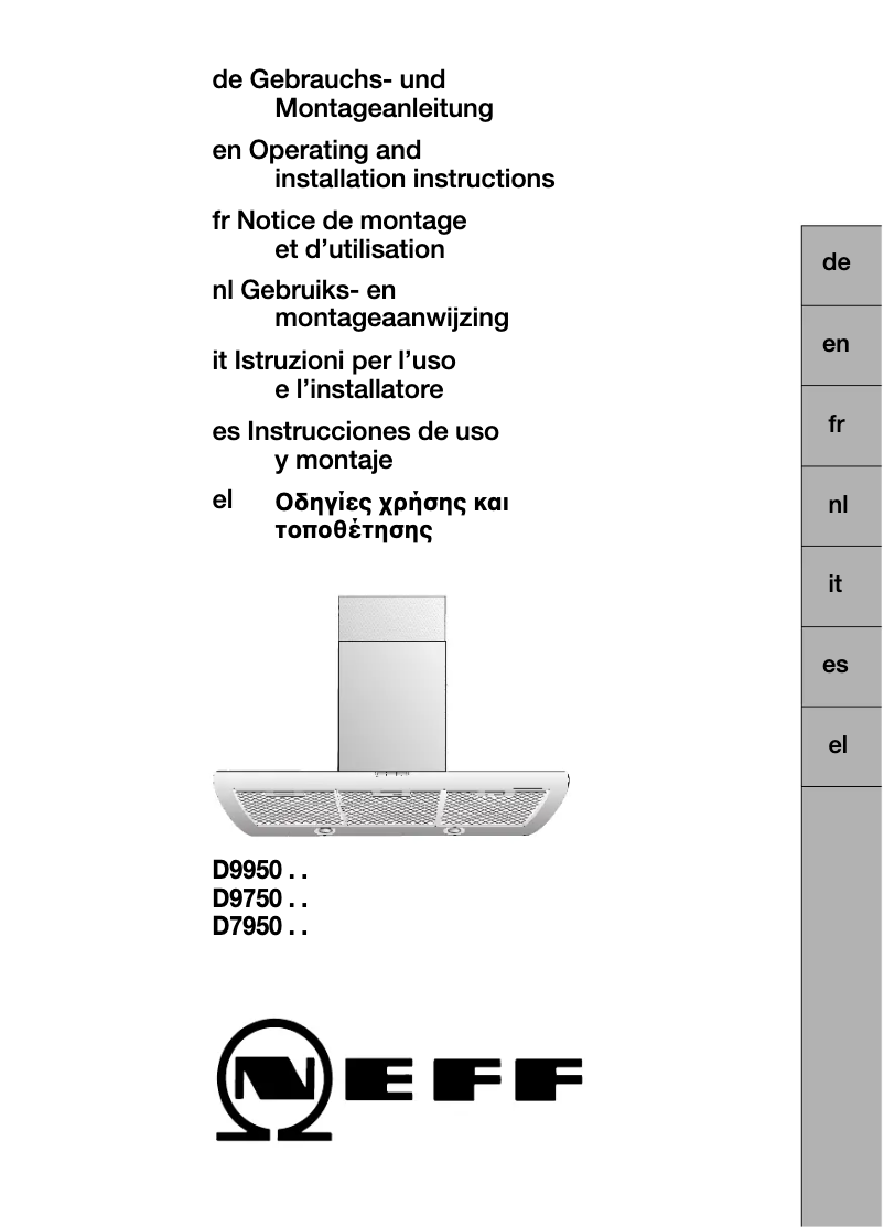 Page 1 de la notice Manuel utilisateur Neff D9750N0
