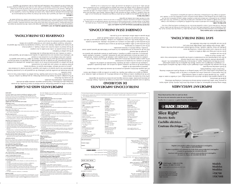 Image de la première page du manuel de l'appareil EK700