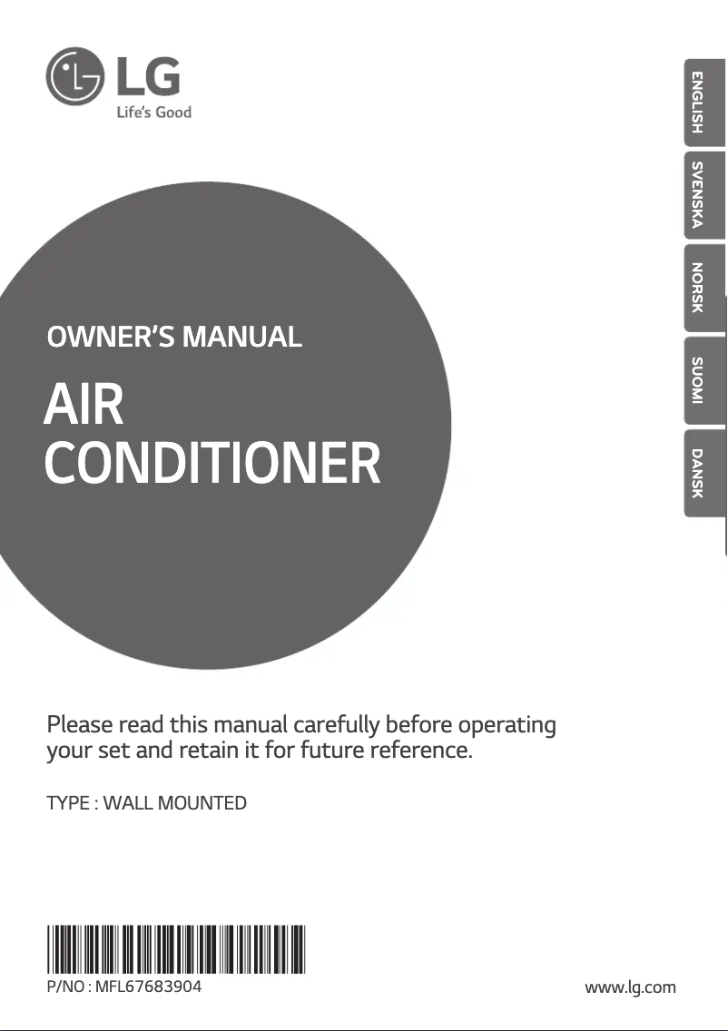 Page 1 de la notice Manuel utilisateur LG S09LHU