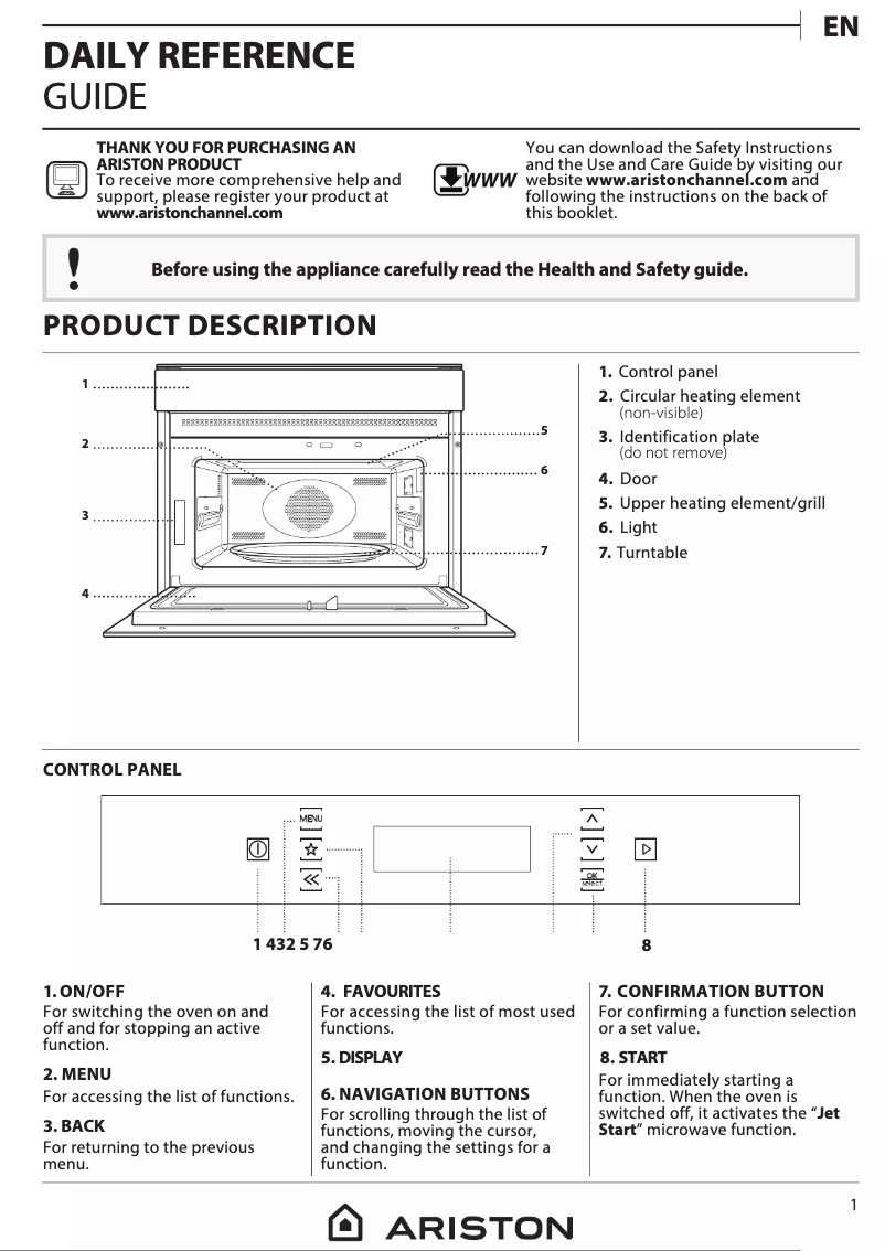 Image de la première page du manuel de l'appareil MP796IXAEX