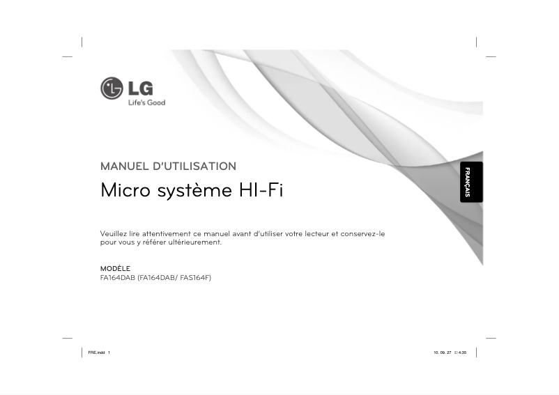 Page n°1 - Manuel utilisateur LG FA164DAB