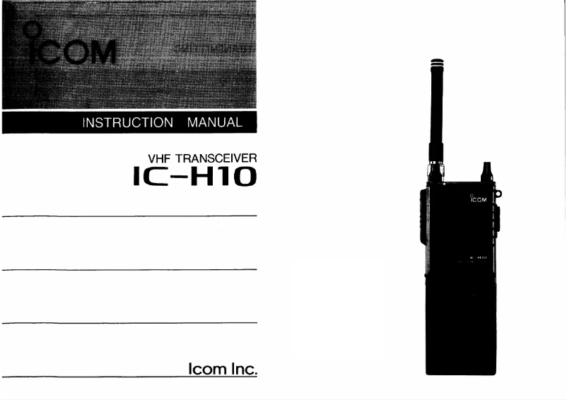 Image de la première page du manuel de l'appareil IC-H10