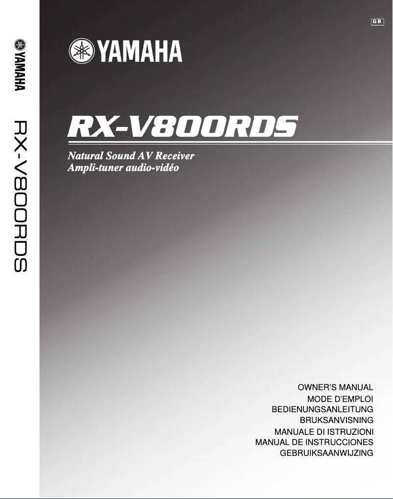 Image de la première page du manuel de l'appareil RX-V800RDS