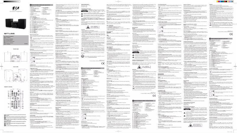 Page 1 de la notice Manuel utilisateur Muse M-77 BT