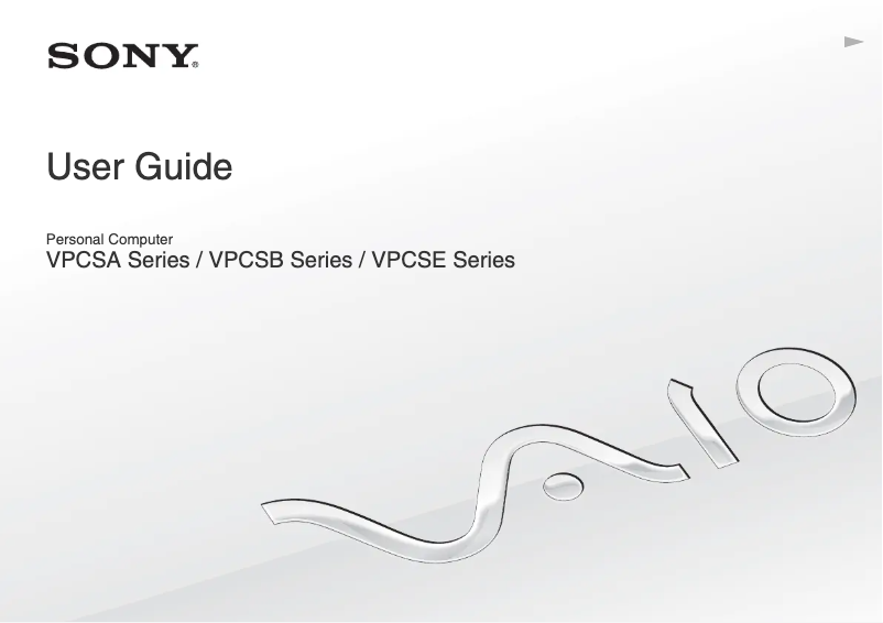 Image de la première page du manuel de l'appareil Vaio VPCSA4B4E