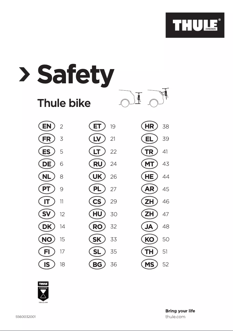 Page n°1 - Manuel utilisateur Thule EasyFold XT 2