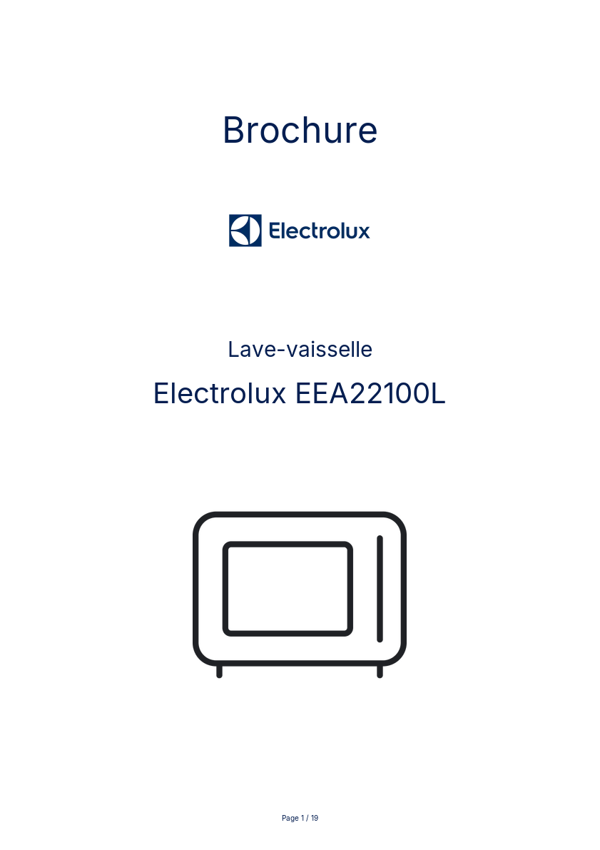 Image de la première page du manuel de l'appareil EEA22100L