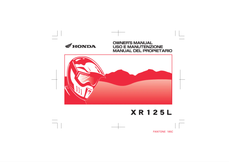 Imagen de la primera página del manual del dispositivo XR125 (2003)