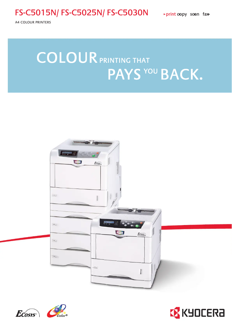 Page 1 de la notice Brochure Kyocera FS-C5030N