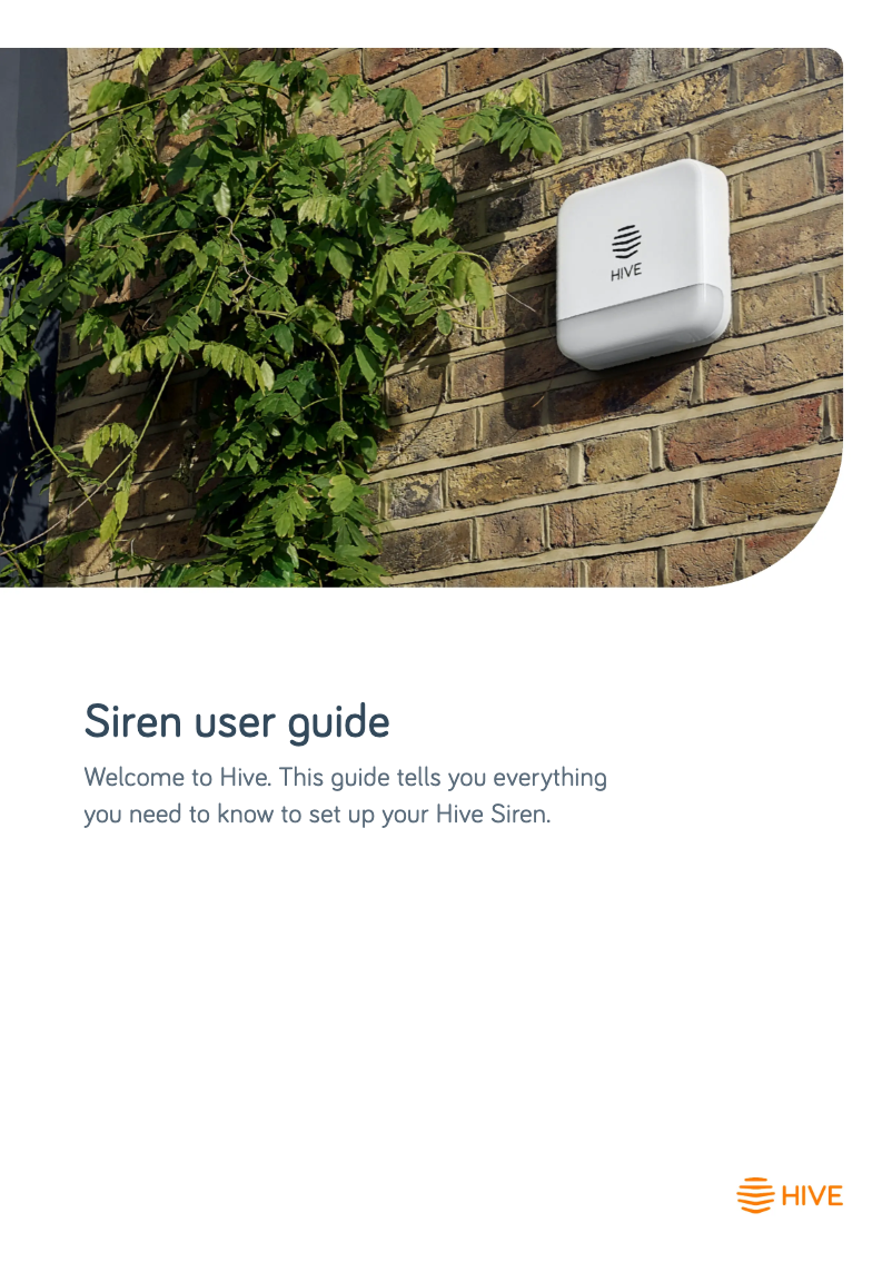 Page n°1 - Manuel utilisateur Hive Siren