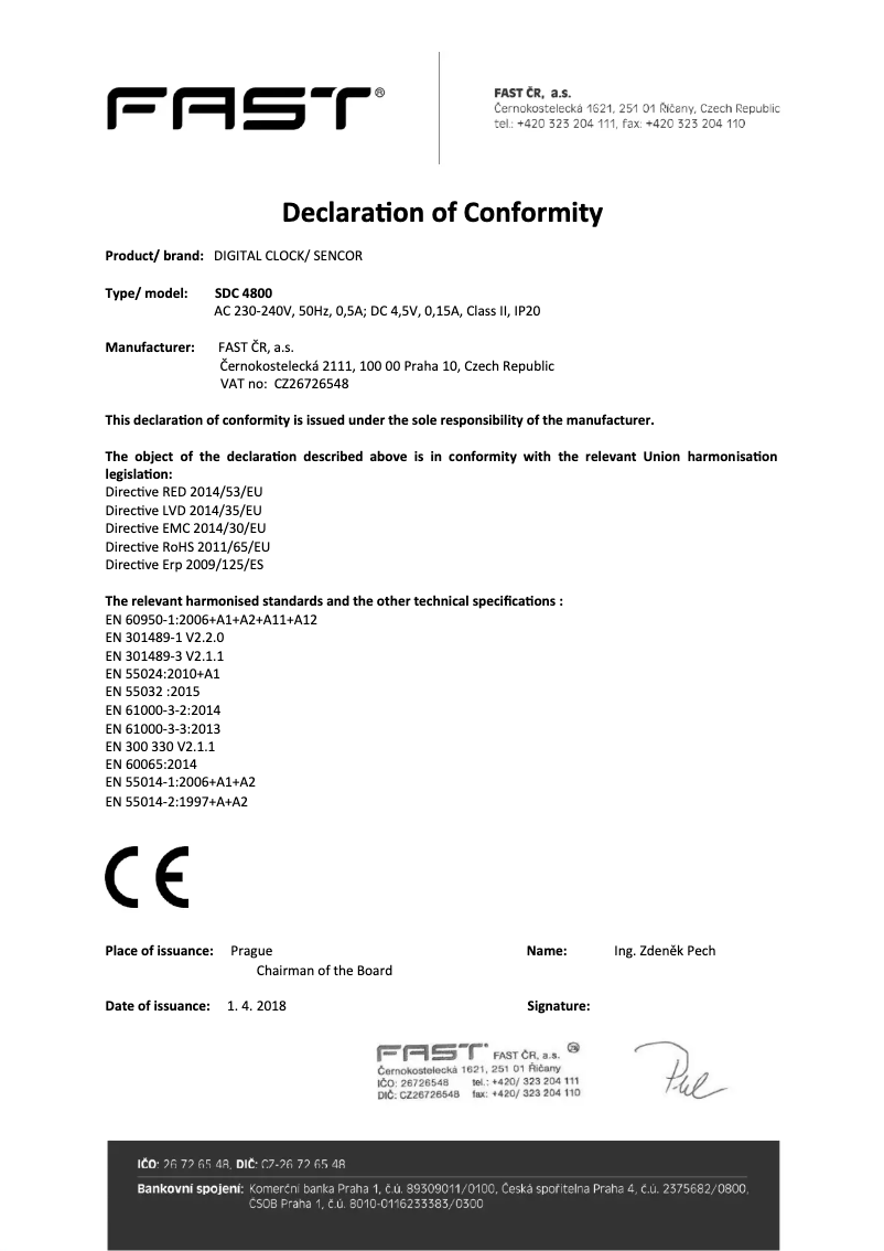 Página 1 del manual Manual de usuario Sencor SDC 4800 W