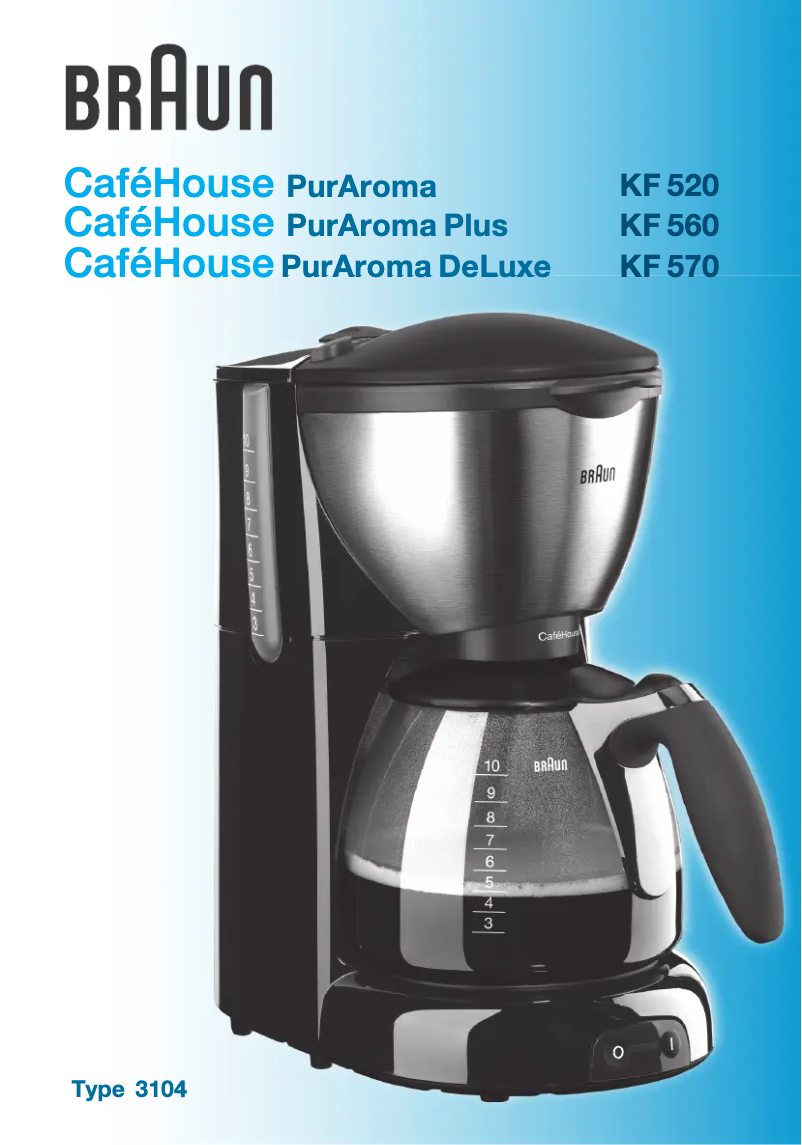 Page 1 de la notice Manuel utilisateur Braun CafeHouse