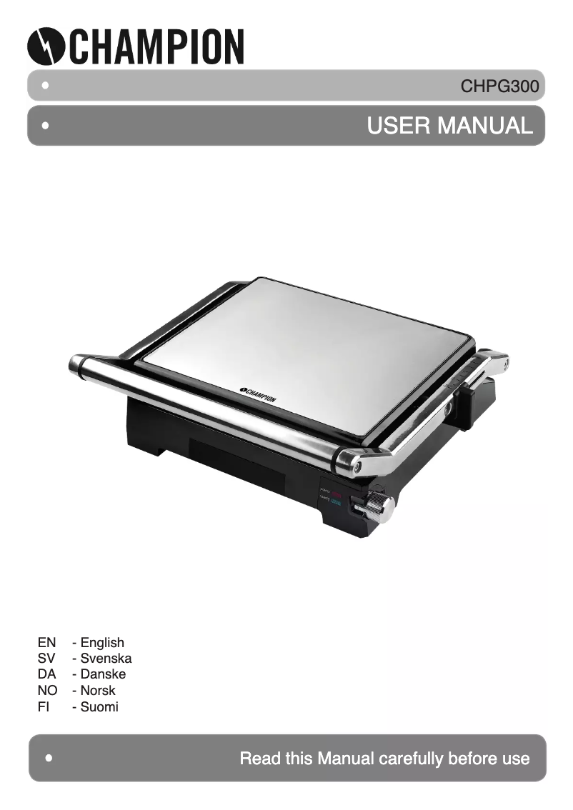 Page n°1 - Manuel utilisateur Champion CHPG300
