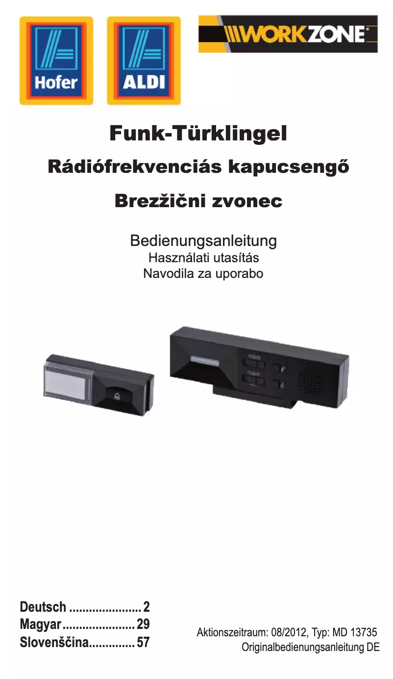 Page n°1 - Manuel utilisateur Workzone MD 13735