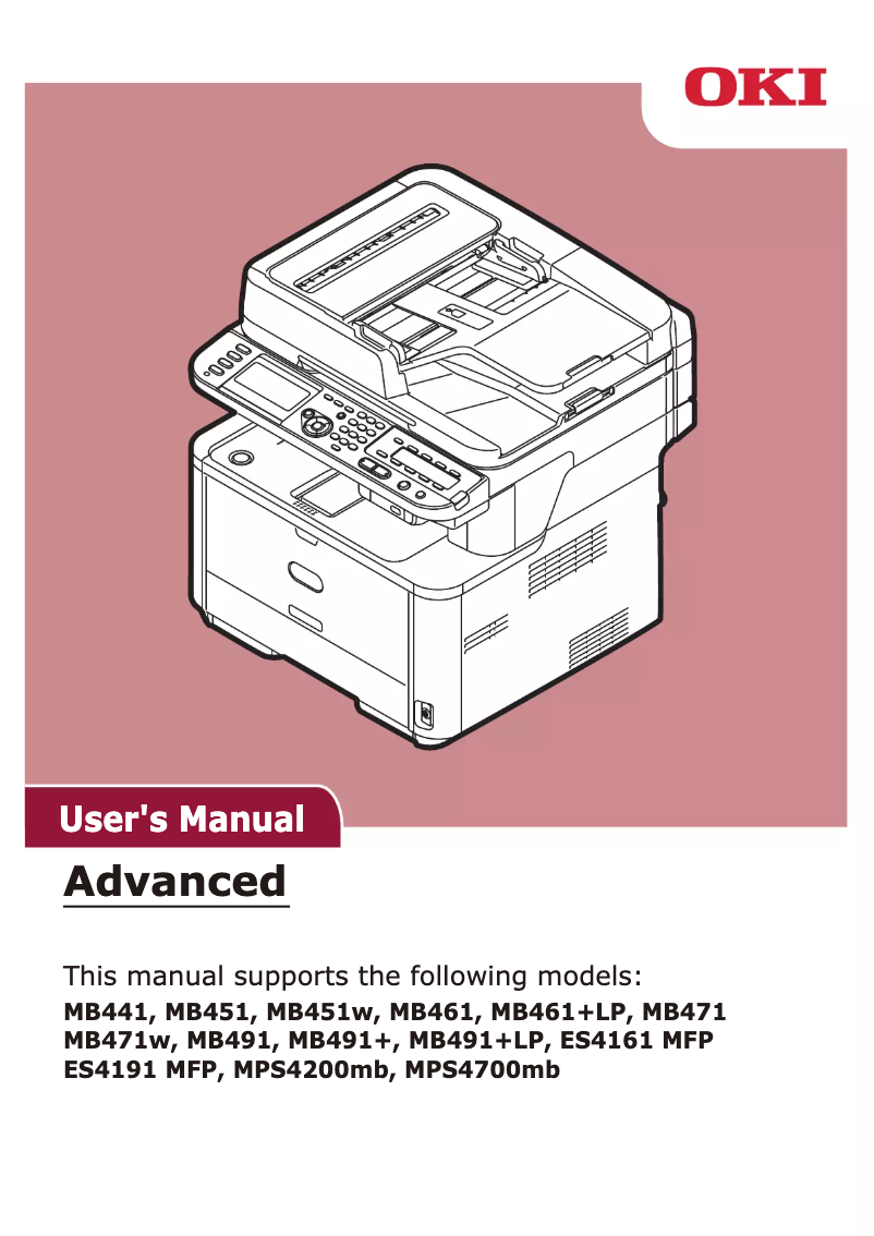 Page 1 de la notice Manuel utilisateur OKI ES4161