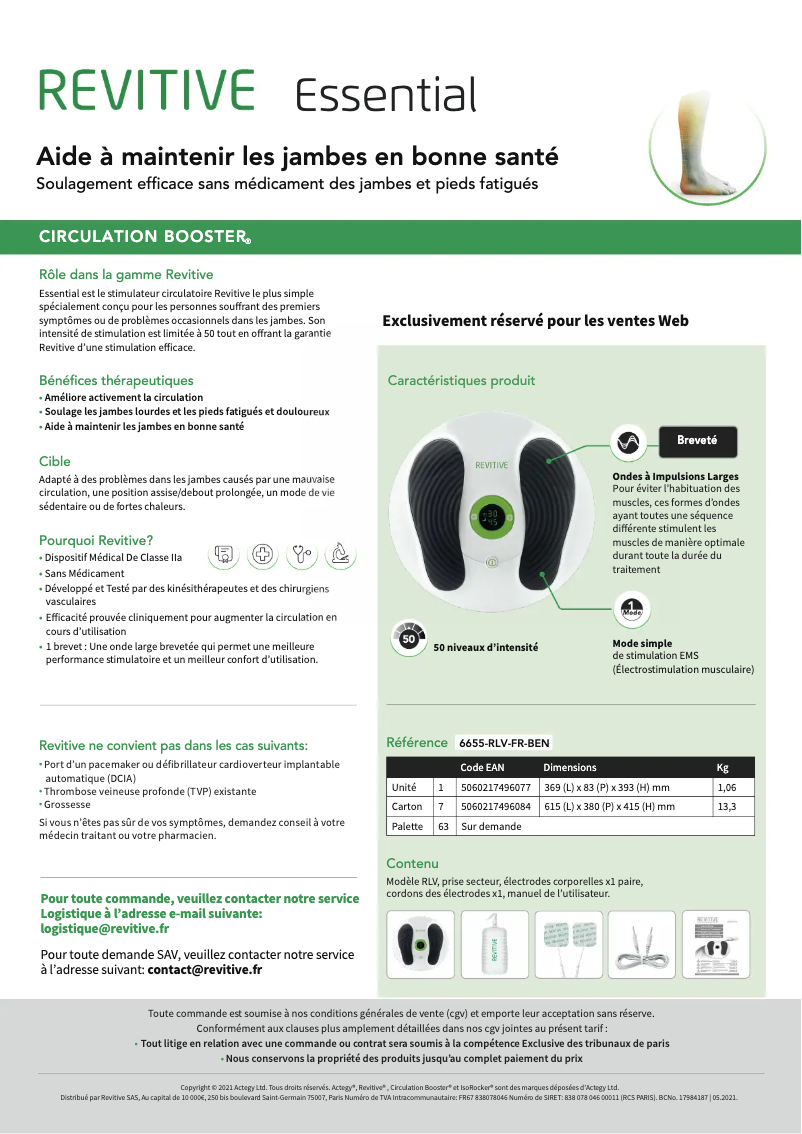 Page n°1 - Manuel utilisateur Revitive Essential