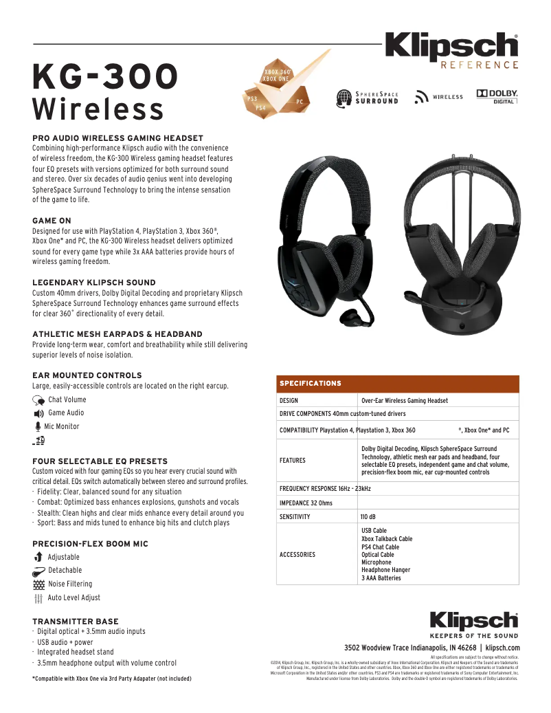 Image de la première page du manuel de l'appareil KG-300