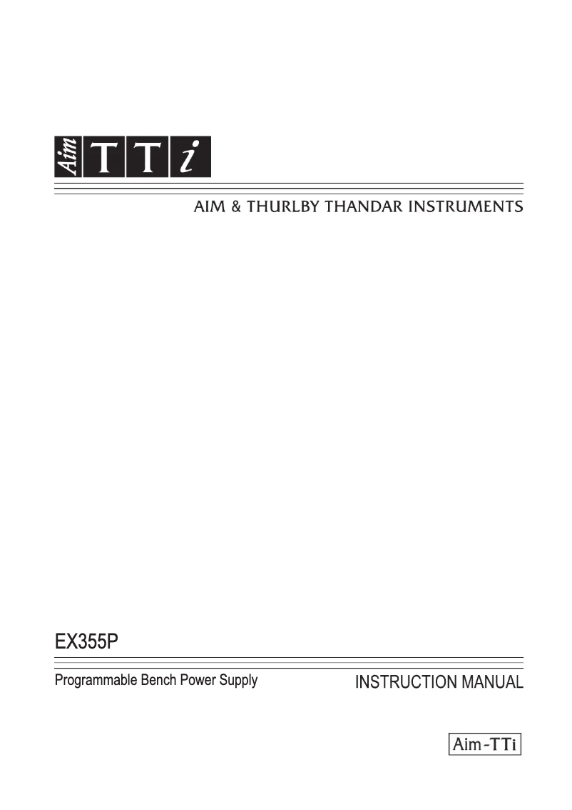 Page n°1 - Manuel utilisateur Aim TTi EX355P