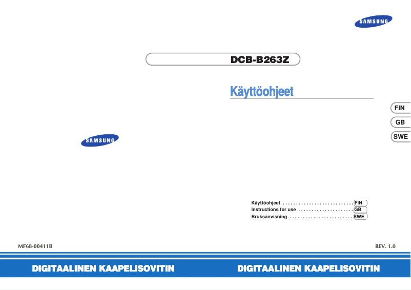 Image de la première page du manuel de l'appareil DCB-B263Z