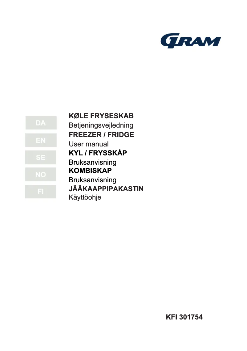 Page 1 de la notice Manuel utilisateur Gram KFI 301754