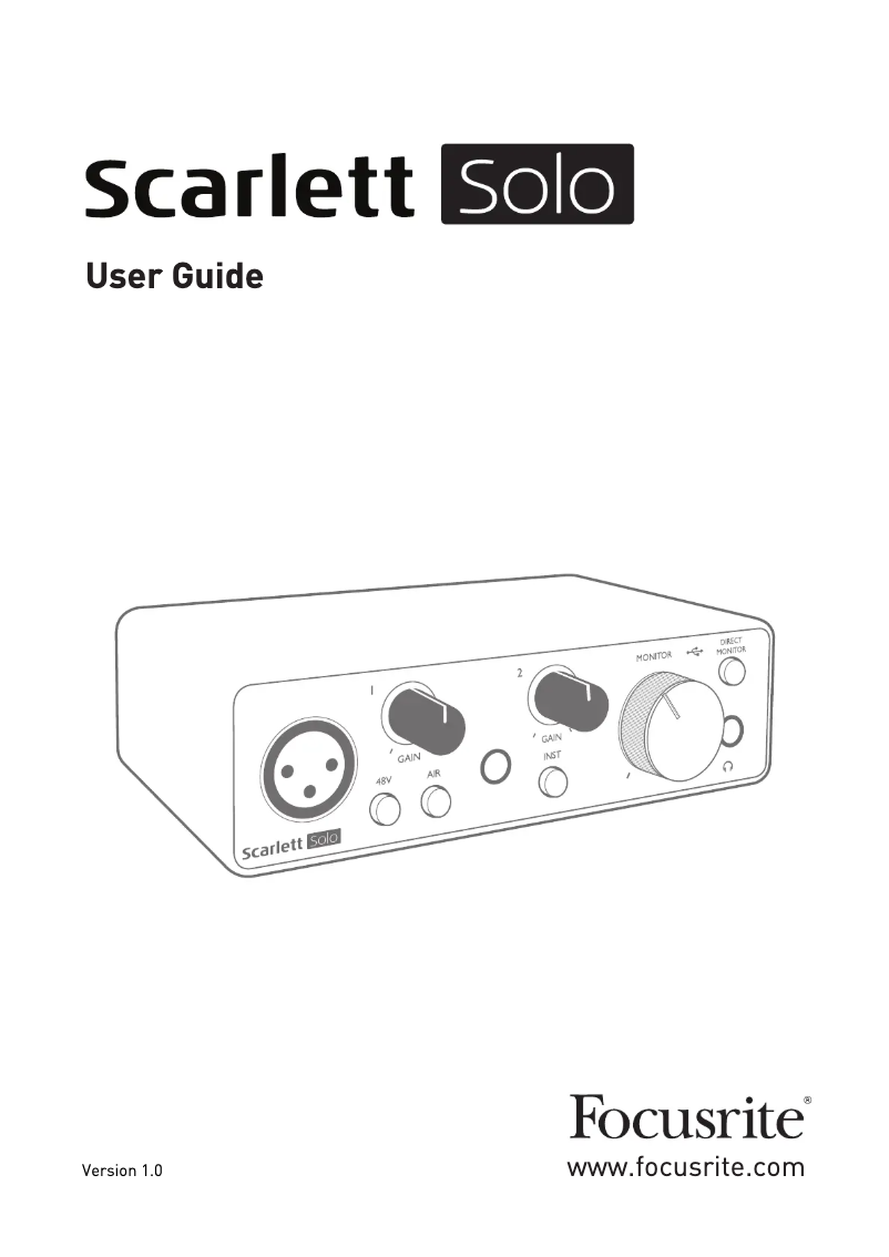 Page n°1 - Manuel utilisateur Focusrite Solo