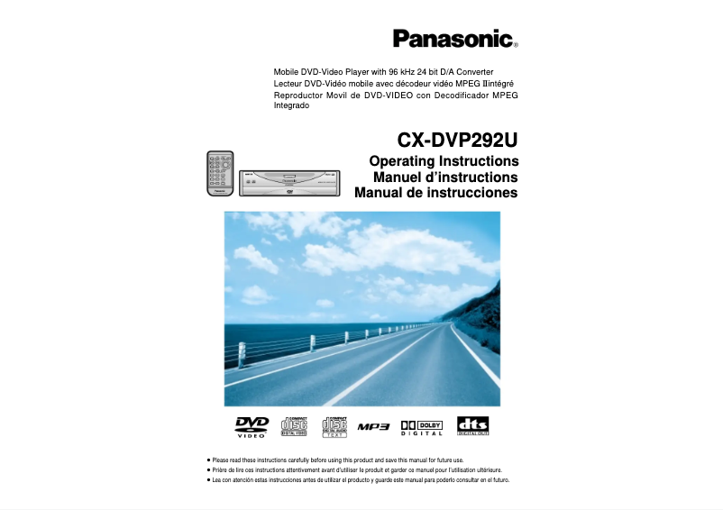 Image de la première page du manuel de l'appareil CX-DVP292