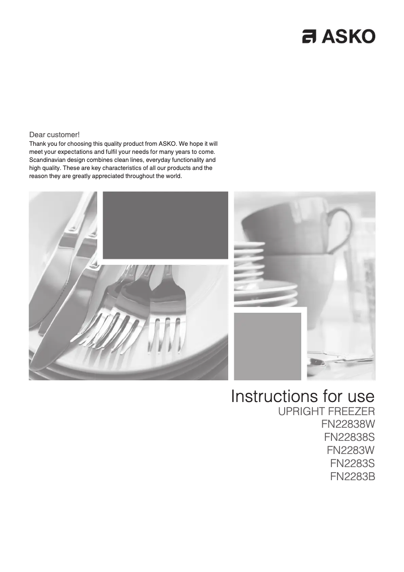 Page n°1 - Manuel utilisateur Asko FN22838S