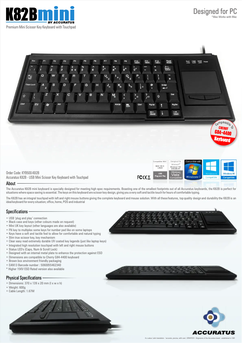 Page n°1 - Manuel utilisateur Accuratus K82Bmini