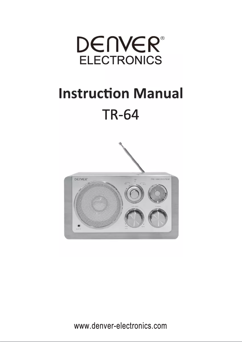 Página 1 del manual Manual de usuario Denver TR-64