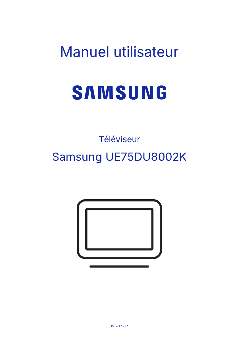 Page n°1 - Manuel utilisateur Samsung UE75DU8002K
